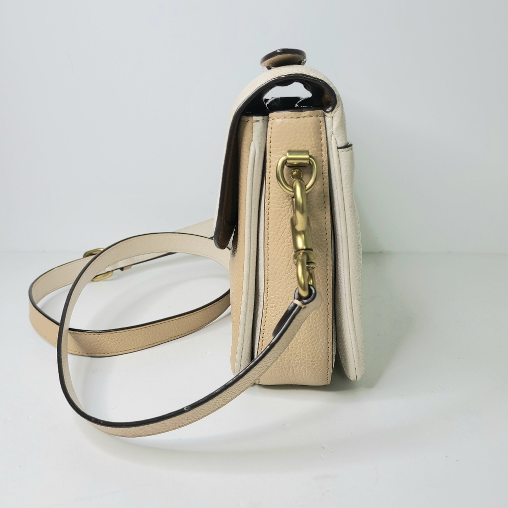 Coach Cassie Colorblock Tan Snakeskin Top  Handle Crossbody Bag - Picture 5 of 16